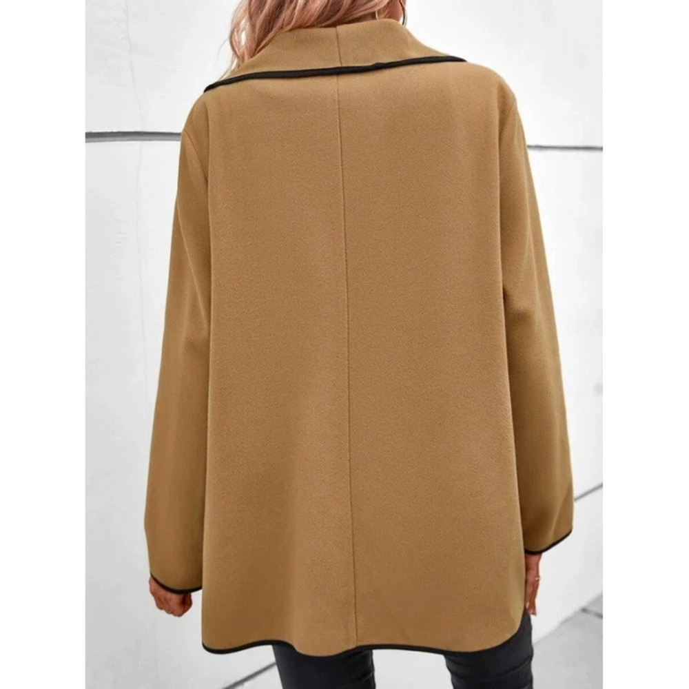 ZARA Solid Color Long Sleeve Wool Coat Fall Winter Fashion Versatile